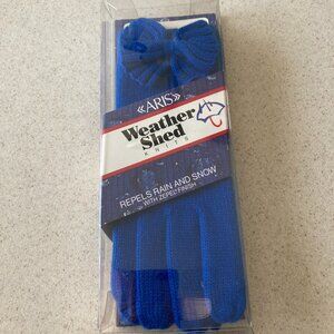 Aris Isotoner Weather Shed Blue Knit Winter Gloves NOS